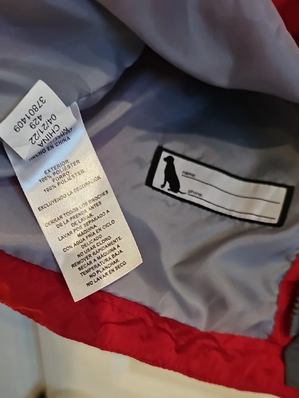 Eddie Bauer Hooded Two-Tone Jacket in Gray & Red Boys Youth M